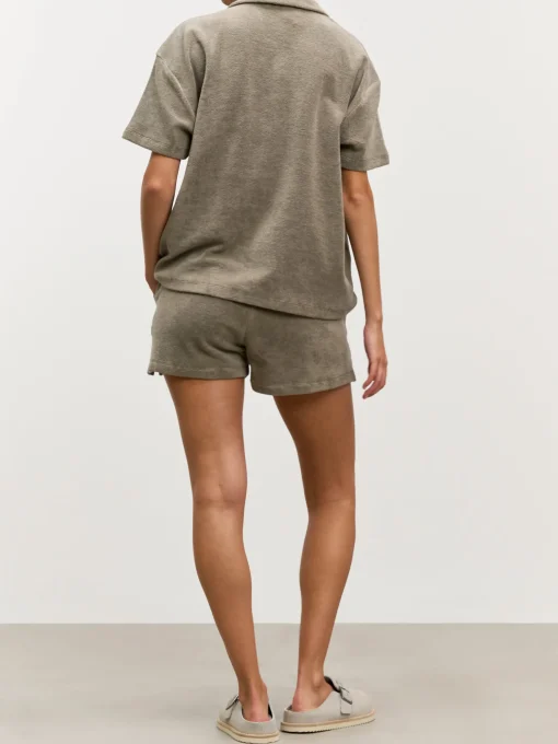 Womens Towelling Short - Taupe