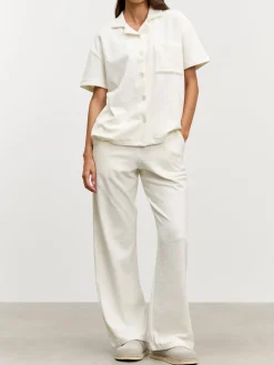 Womens Towelling Trouser - Ecru