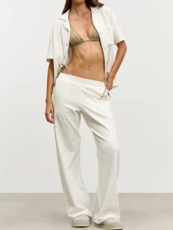 Womens Towelling Trouser - Ecru